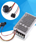 Beast Power DC Motor Speed Controller 10-50V 100A 5000W PWM Control Switch with heat dissipating case and wiring.