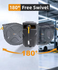 Commercial Grade Retractable Air Hose Reel Featuring Zero Hassle Auto Rewind And Absolutely Kink Free Flex Design, 180° swivel feature.