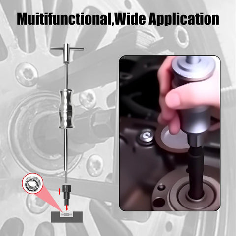 14 Piece Blind Hole Bearing Puller Kit With Internal Bearing Extractor And Slide Hammer Expandable Collets in use