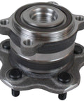 Rear Wheel Bearing And Hub Assembly With ABS For 2007 2008 Nissan Altima, 2009 To 2019 Maxima, 5 lug view showing details and bolts