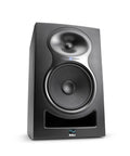 LP-6 V2 6.5 Inch Powered Studio Monitor Low Noise Biamped for Music Production with Pro Grade Clarity and Flat Frequency Response 80W 115dB Max SPL TRS RCA XLR Inputs Single Black angled view