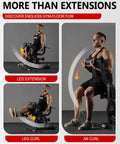 Man using Beast Mode Lower Body Leg Extension And Curl Machine With Glute Bridge Plate Loaded Adjustable Leg Exercise Bench Home Gym Black