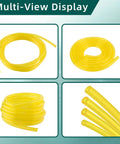 Four Size Small Engine Fuel Line Hose Kit for lawn mower chainsaw trimmer blower and other gas tools, yellow tubing variety