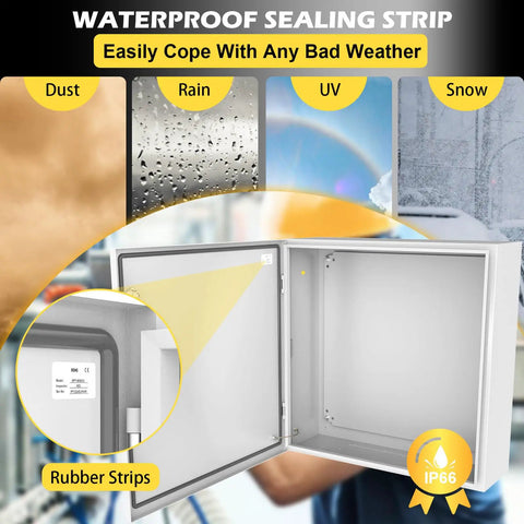 Image of Built Like A Brick Is A Dang Tough Outdoor Electrical Junction Box 24x24x8 Inch showing rubber sealing strip for waterproofing.
