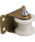 Nylon U Type Groove Fixed Caster Wheel Top Plate Rail Pulley 1.2 Inch With 4 Screws And 4 Nuts For Triangular Iron Frames, white nylon wheel