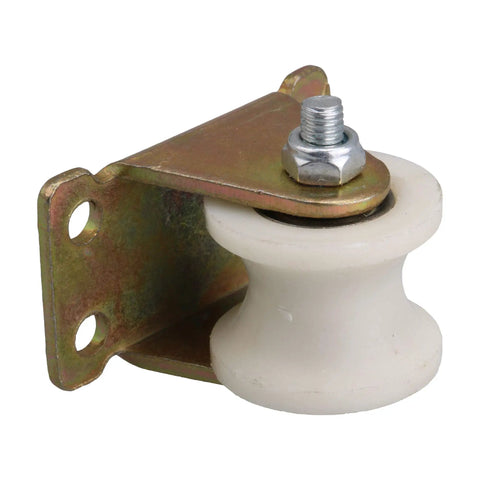 Nylon U Type Groove Fixed Caster Wheel Top Plate Rail Pulley 1.2 Inch With 4 Screws And 4 Nuts For Triangular Iron Frames, white nylon wheel