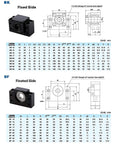 Diagram of BK12 and BF12 bearing end supports with specifications for 16mm Ball Screw SFS1610 650mm length, anti-backlash CNC applications.