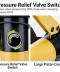 Pressure relief valve switch on Heavy Duty 6 Ton Hydraulic Steel Bar Cutter For Cutting Rebar Up To 12 Mm with large piston core.