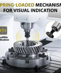 Audible Edge Finder Pro Grade Precision Tool With High Accuracy Edge Detection To Within 0.0001 Inches For Quick, Precise Edge Locating And Setup On CNC Milling And Machining Workpieces, spring-loaded edge finder on CNC setup