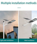 JUDYSSY Courtyard Light Solar Lights Outdoor Garden Led Solar Street Flood Lights with light pole and wall installation options.