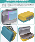 Built Like A Tank Hard Carrying Case Snug Fit For Liene Pixcut S1 Color Photo Sticker Printer And Cutting Machine With Adjustable Divider, blue and yellow design.