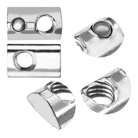 20 Pack Beefy Heavy Duty T Nut With Ball Spring For Aluminum Extrusion 5 16 18 Thread Zinc Plated Steel Roll In Silver