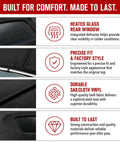 Ford Mustang Convertible Top Replacement For 2005 To 2014 With Sailcloth Vinyl Soft Top Heated Glass Window Black OEM Upgrade And DOT Approved Glass Window Your Ride Ready features