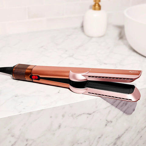 Airstrait Wet To Dry Hair Straightener With No Heat Damage And No Hot Plates on marble countertop