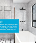 Modern bathroom with Matte Black 10 Inch Rainfall Shower Head With Tub And Shower Trim Kit And Rough In Valve
