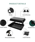 Rugged Weatherproof Outdoor Electrical Box With 9 Cable Entry Ports IP54 Waterproof Cord Cover features detailed components.