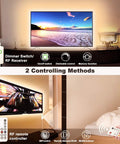 Warm White LED Strip Lights 50.5 Ft Dope Dimmable With RF Remote Control 24V Plug In Adhesive Rope Lights With Timing Mode on TV setup