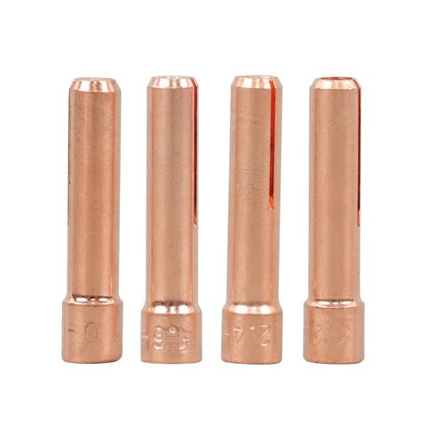 Copper collets from 58-Piece TIG Welding Torch Kit With Low Profile Gas Lens System For WP-9/20/25, Pro Grade Quick Torch Maintenance