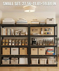 Heavy Duty 5 Tier Bolt Free Storage Shelving Rack 2 Pack Quick Snap Metal Shelves for organized home office and garage setup.