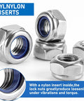 135 Pack Nylon Insert Lock Nuts 304 Stainless Steel A2 70 Vibration Proof Locking For Automotive And Machinery SAE And Metric