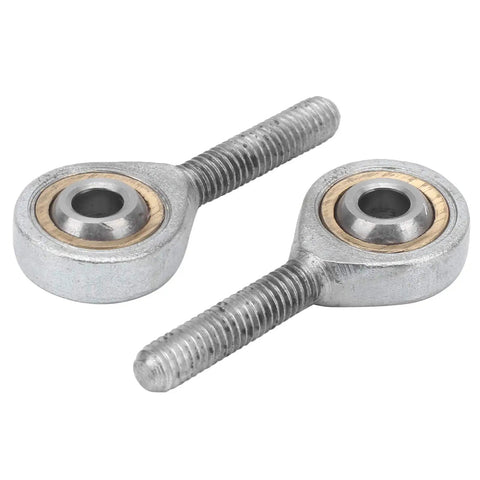 Beefy Galvanized Joint Bearing For Mechanical Linkage, Male Rod End With Left Thread, SAL6T K, 6mm Bore, Self Lubricating, Heavy Duty 4.4kN Dynamic Load And Solid Static Load For Repair Tasks. side view of galvanized 6mm rod end bearings