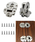 2Pack 90 Degree Hidden Flush Mount Hinges For 90 Degree Opening, Concealed Drop Down Hinge installed, zinc alloy with screws