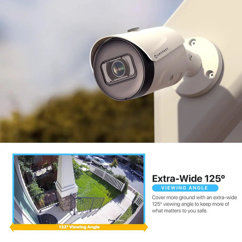 Mounted 4K Ultra HD Outdoor Bullet Security Camera IP PoE 8MP 3840x2160 98ft Night Vision 125 Degree Field Of View IP67 Weatherproof