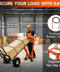 Worker using 4 In 1 Convertible Hand Truck Heavy Duty Alloy Steel Folding Dolly Cart With Wheels 1000 Lbs Capacity in warehouse