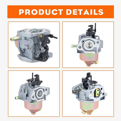 Four views of ST100 Carburetor Kit 951-14423 All In One Replacement for lawn mowers and trimmers, showing different angles.
