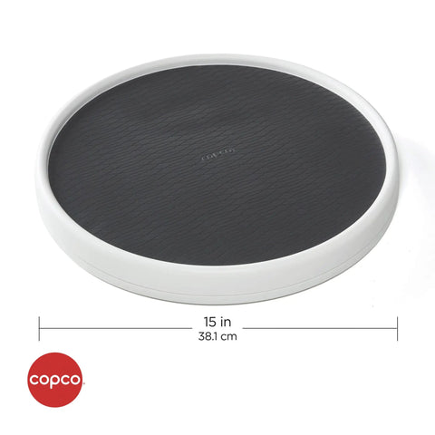 15 Inch Lazy Susan Turntable Game Changer For Pantry And Cabinet Organization With Non Skid Base Smooth Rotation Charcoal Finish