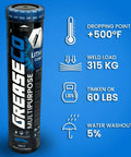 Wheel Bearing Grease Tube 10 Pack Lithium Complex NLGI 2 EP High Temp Automotive Lubricant For Grease Gun front view