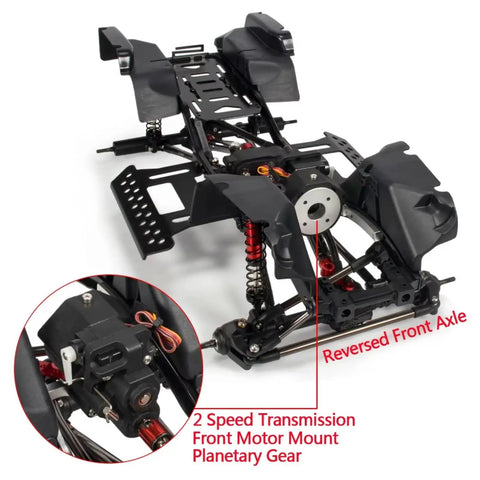 Wrangler Style RC Crawler Chassis Frame Kit For SCX10 1 By 10 313mm Wheelbase With Prefixal Two Speed Transmission detail