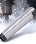 MT2 to MT1 Morse taper adapter, silver metal, side view with tapered ends.