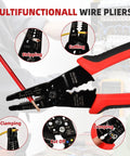 8 Inch Wire Stripper And Crimping Pliers Multi Function Tool For Cutting Stripping Crimping And Looping 10 To 22 AWG Copper Or Aluminum Wire With Durable High Carbon Steel And Ergonomic Non Slip Rubber Handle in action