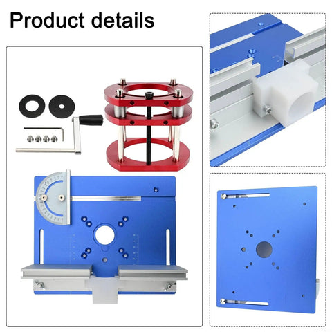 Heavy Duty Aluminum Router Table Insert Plate Dead Nuts Solid Rustproof Carpenter Support Base with adjustment tools and parts
