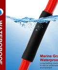 Heavy Duty 3 To 1 Ratio Heat Shrink Tubing 2.5 Inch Black Roll in water showcasing marine grade waterproof seal.