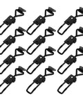 Solid Black Toggle Latch Clamps For Heavy Duty Toolboxes With 220lbs Grip And Vibration Proof Design, Adjustable iron draw latches arranged in rows.