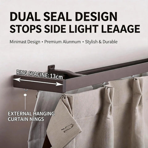 Wall Mount Curtain Rod Set With Wraparound Track And Double Aluminum Rails, Silent Sliding System For Privacy, No-Fuss Room Divider For Living Room, Shower And Hospital, White Finish, Heavy Duty 1.2mm Aluminum, 300cm Or 230cm Lengths, 13cm ring spacing