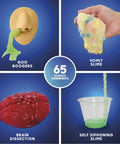 Creepy Science Lab Kit For Kids With 65 Gross Out Experiments Slime Reactions Crystals And More including goo boggers and brain dissection