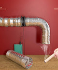 USB Solder Smoke Absorber With 1 Speed ESD Fume Extractor Fan and Pipe Duct for Portable Ventilation on red background