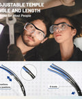 Two Pack Safety Glasses With Anti Fog Coating And Adjustable Temples For Outdoor Work ANSI Z87.1 High Impact Lab Goggles