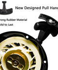 Obsidian black pull start recoil starter assembly for Predator 212 Coleman 200cc mini bike with strong rubber handle.