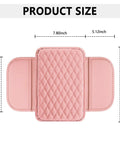 Upgraded Slick Microfiber Car Center Console Cover Universal Armrest Cushion With Nifty Double Side Storage Pockets Pink Ride Pad For Daily Driving And Road Trips Keep Your Interior Fresh And Tidy dimensions 7.80x12.13in