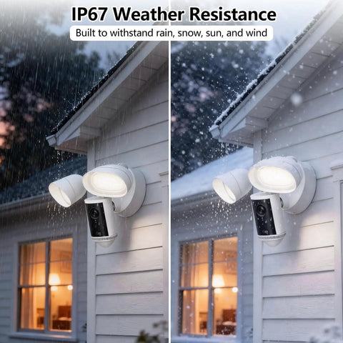 Plug And Play Outdoor Electrical Box Bracket For Ring Blink Wyze Nest And Eufy Floodlight Cameras With No Sweat Wall Mount Install And Helluva Secure Grip For Your Setup