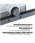 Helical Gear Rack 1.5M With Straight Teeth For CNC Transmission in heavy duty machinery with gear detail visible