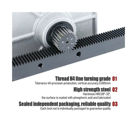 Helical Gear Rack 1.5M With Straight Teeth For CNC Transmission in heavy duty machinery with gear detail visible