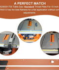 Standard Table Saw Throat Plate Replacement For 10 Inch Jobsite Saws Original Style Insert Cover With Riving Knife Slot Compatible With R4513 10 Inch Portable Saw Easy Install Beefy Steel Build, shown with close-up details.