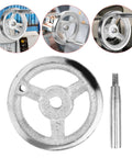 Heavy Duty Carbon Steel Handwheel With Durable Chrome Plating And Ergonomic Rounded Square Edge Design Perfect For Machining Jobs On CNC Lathe Drilling Tools And Industrial Equipment, chrome handwheel with shaft