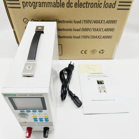 Beast Programmable DC Load Tester 400W 150V 40A With 2.8 Inch TFT Display Constant Current And Constant Voltage Modes USB Power Tester For Power Supplies Chargers And Battery Capacity Testing, white unit with cable and manual