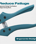 Side view of ergonomic 8 Inch All Purpose Heavy Duty Scissors With Ultra Sharp Serrated Angled Blades And Cable Notch For Cutting.